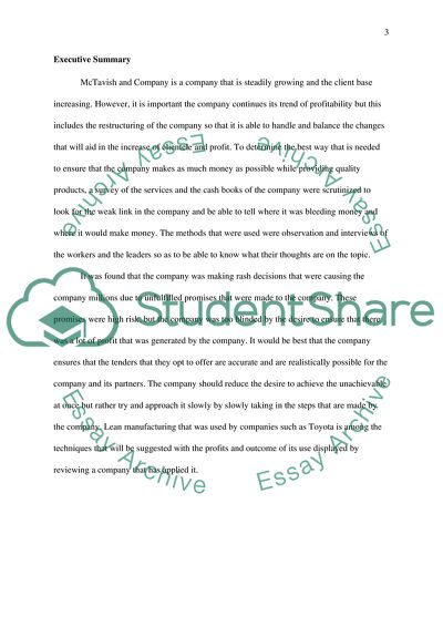 Financial Strategy: McTavish and Company