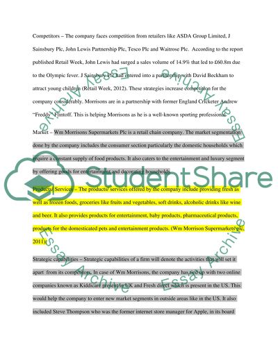 Strategic Analysis of WM Morrison Supermarkets