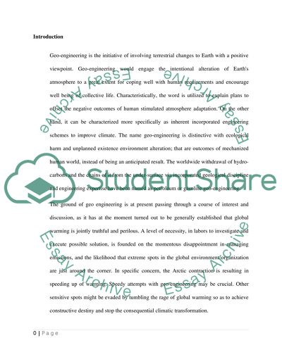 Approaches to Geo-Engineering