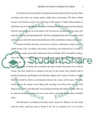 Kristen Swansons Theory of Caring