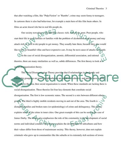 Criminal Theories of Crime