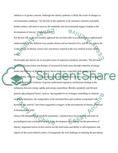 Obesity sweeps the nation: Children and Teenagers at risk