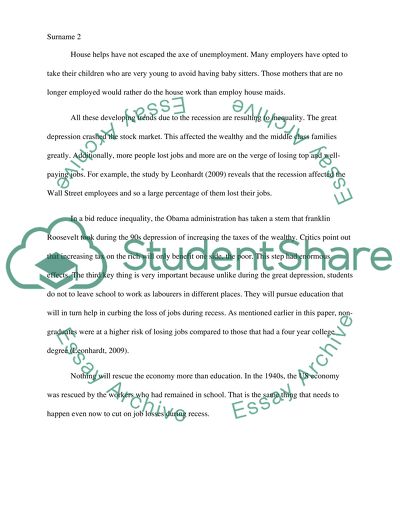 Losses jobs during the recession