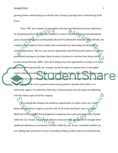 Marketing and Sales for Dreamworld Theme Park