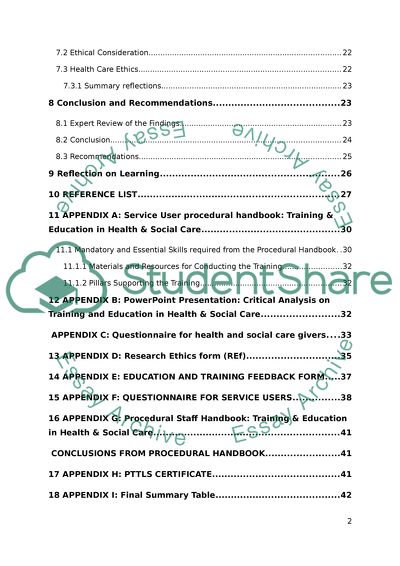 health and social care dissertation examples