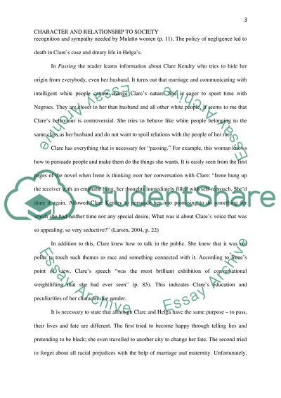 (Character) and relationship to society