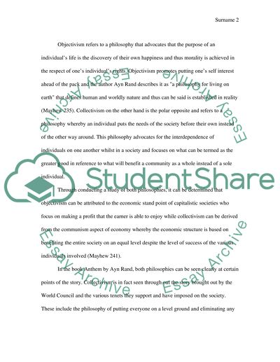 Objectivism and Collectivism