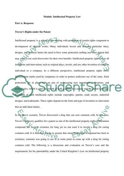 Intellectual Property Law: Trevors Rights under the Patent