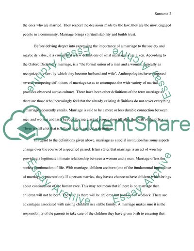 Importance and Values of Marriage