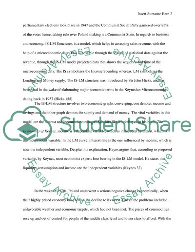 The Analysis of Polish Economy Based on the IS-LM Model