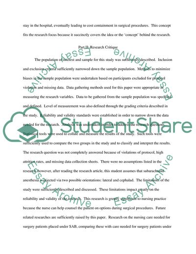 Quantitative Article Critique