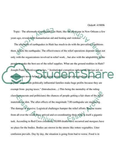 The Aftermath of Earthquakes in Haiti