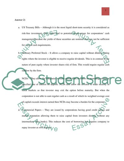 Homework in Financial Management