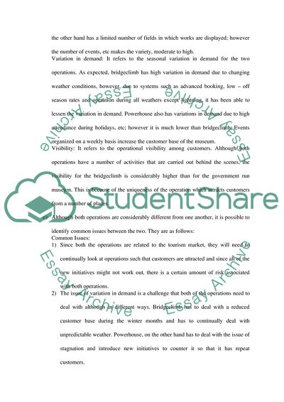 The Operation of Bidgeclimb and Powerhouse