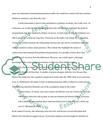 Evaluating a website as a source for learning history