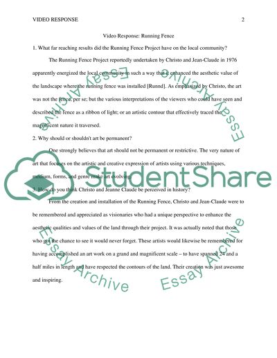 Results of the Running Fence Project