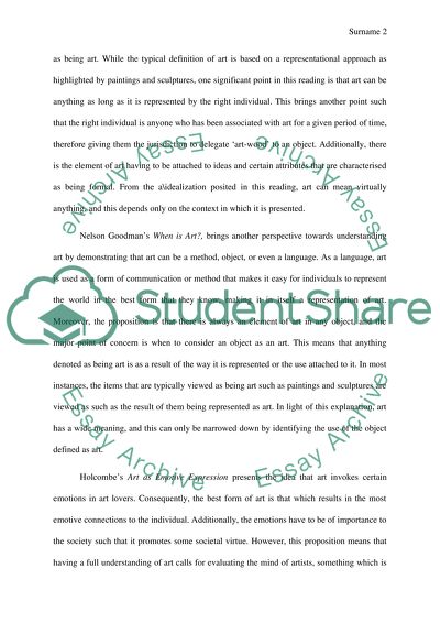 Exploring ideas about art