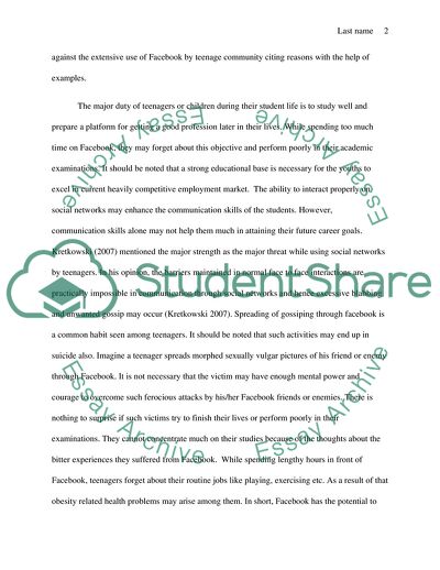 We Should Decrease the Use of Facebook