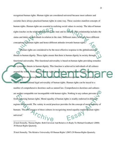 The Universal Nature of Human Rights