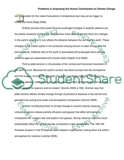 Problems in Assessing the Human Contribution to Climate Change