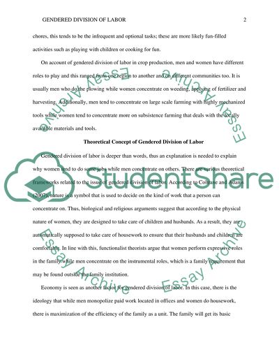 Gendered Division of Labor