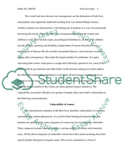 Efficts of Conflict and Conflict Resolution on Women and Children