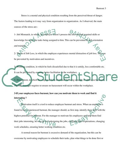 Burnout on the workplace