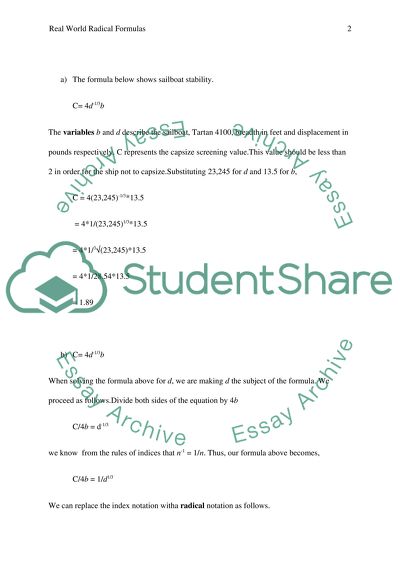 Real world radical formulas