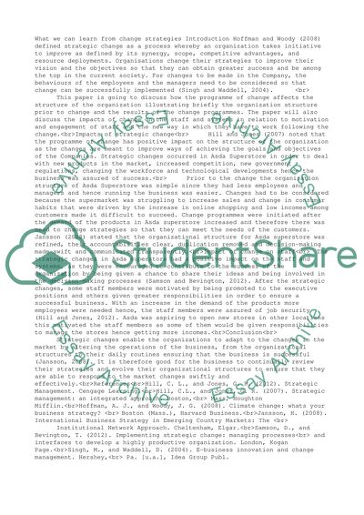 What can we learn from change strategies