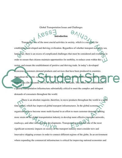 Global transportation issues and challenges