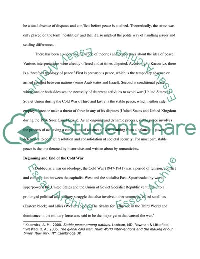 Post-Cold War Diplomacy and Peace Processes