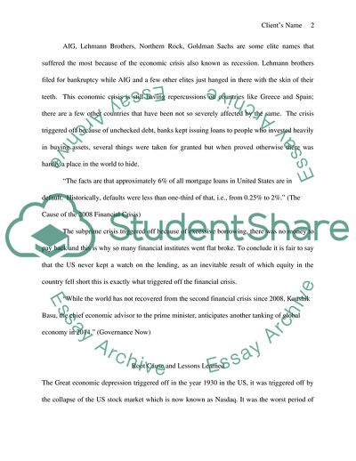 The Global Recession