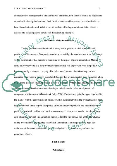 Strategic Management - The Ideology of Product Management and Company Establishment