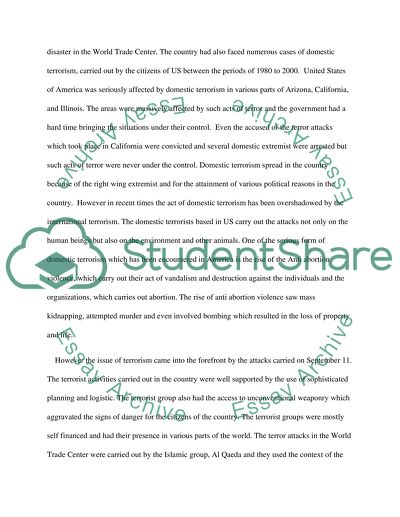 Terrorism and the Law in the USA