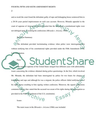 Fourth, Fifth, and Sixth Amendment Rights