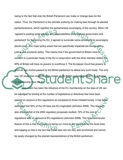 Impact of EU Membership on UK Law