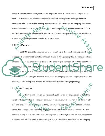 The Walmarts Main Values