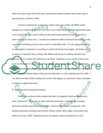 Reflective Statement on Career Choosing