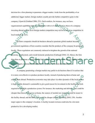 Analyzing the Reasons for Investing Abroad