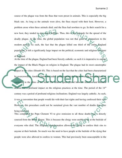 Effect of the Black Death in England on Londons Culture, Economy between 1348 and about 1500