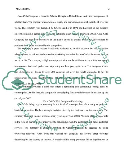 Coca-Cola Company Online Marketing