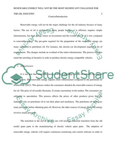 Challenge of Renewable Energy