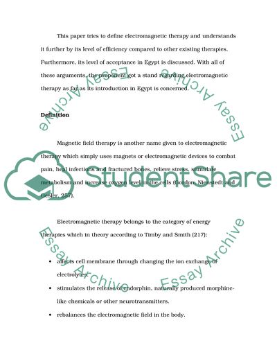 Advantages of Electromagnetic Therapy in Egypt