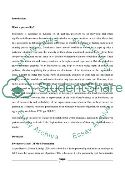 To What Extent Does Personality Predicts Employee Performance