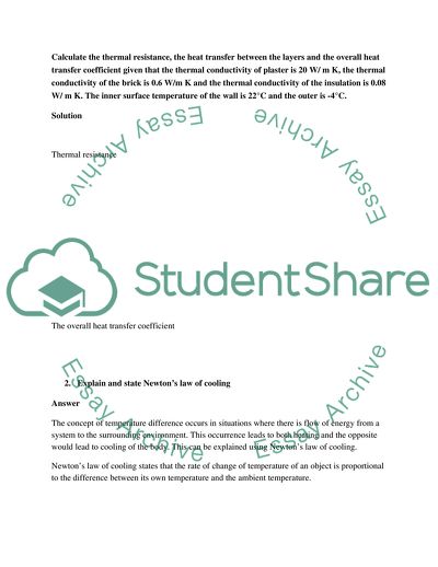 Fouriers Law of Heat Conduction and Newtons Law of Cooling