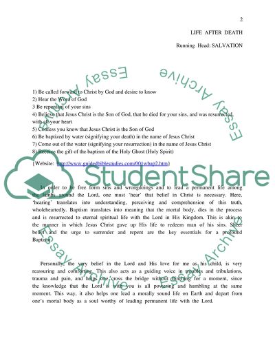 Life After Death: Salvation