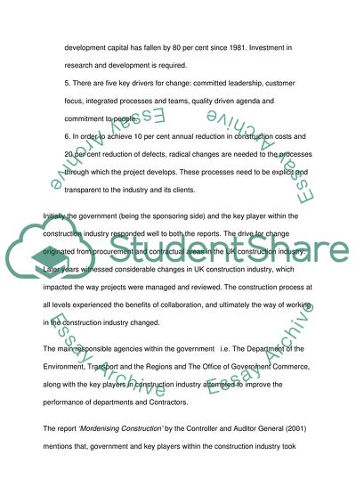 Improvement in the UK Construction Industry