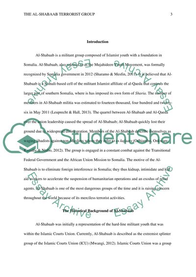 The Al-Shabaab Terrorist Group