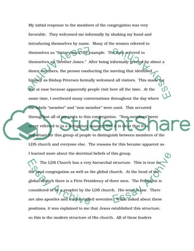 Ethnography Analysis of LDS Missionaries