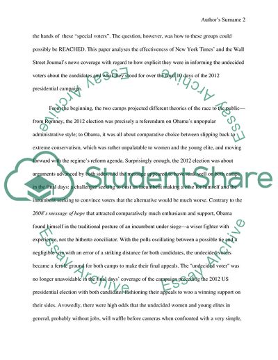 The Press and Presidential Politics